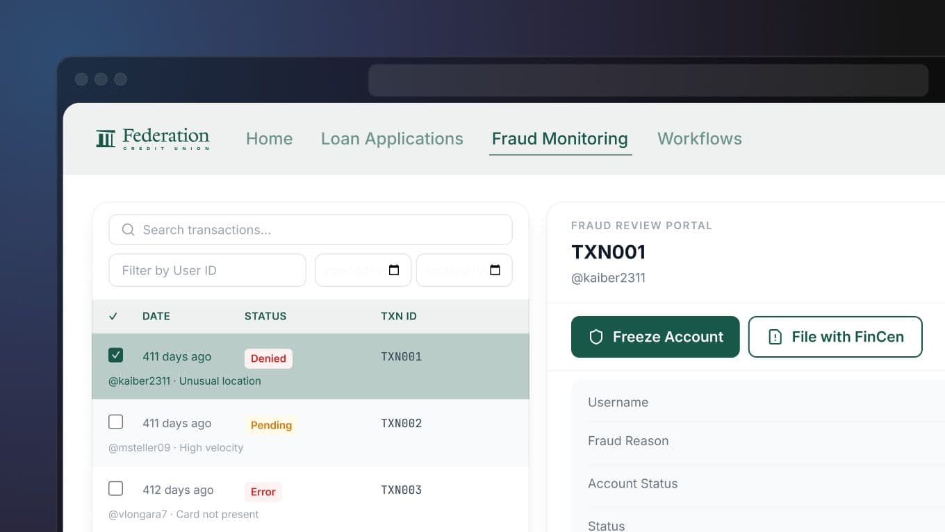 Monitor and prevent fraud