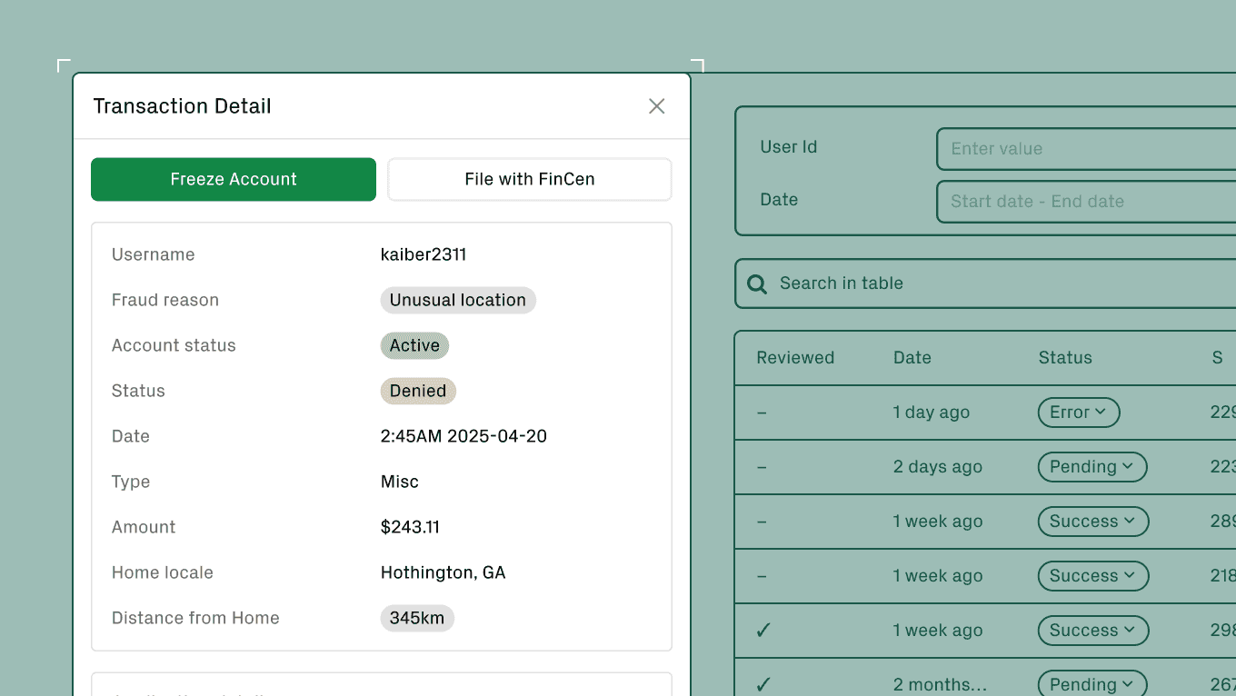 Monitor and prevent fraud