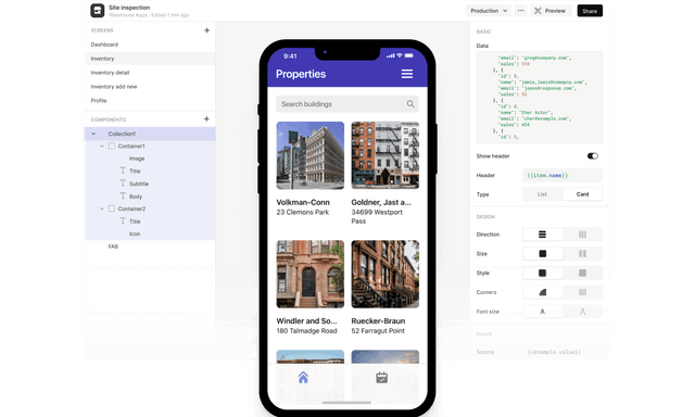 feature for Building Inspection Mobile App