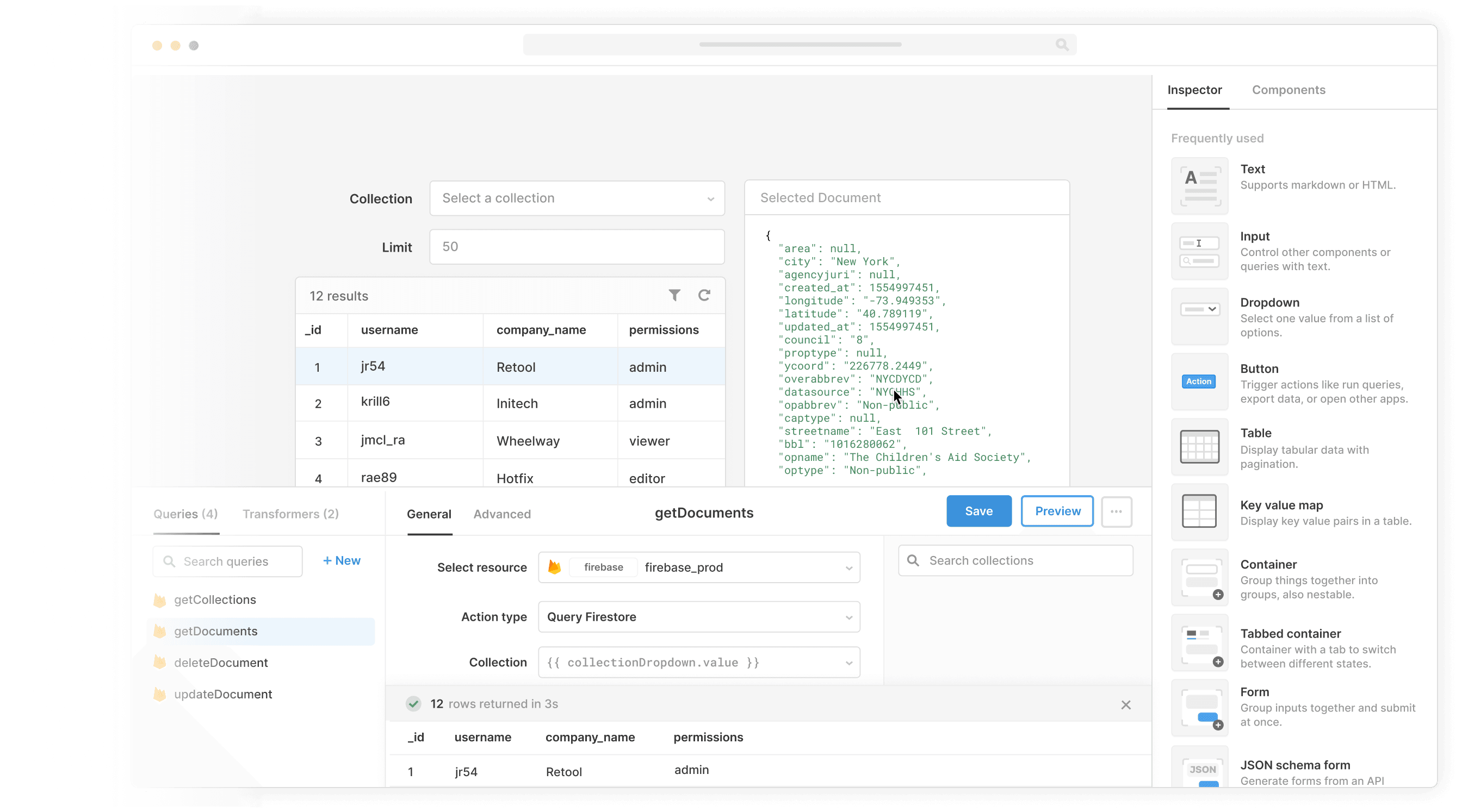 A fast and simple custom Firestore admin interface